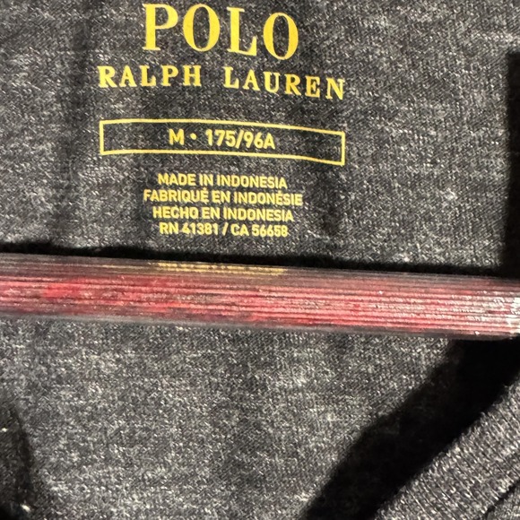 Polo Ralph Lauren Shirt Mens Medium Black Heather V Neck Pony Logo Short Sleeve - Picture 3 of 8